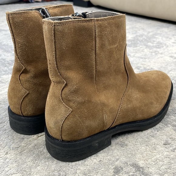 All Saints Lang Side Zip Boots Suede Tobacco Tan Sz 8 - Picture 10 of 16